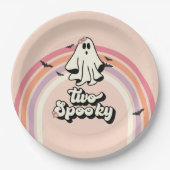 Groovy Ghost Retro Halloween Zwei Spooky Geburtsta Pappteller (Vorderseite)