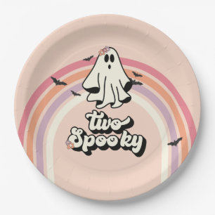 Groovy Ghost Retro Halloween Zwei Spooky Geburtsta Pappteller