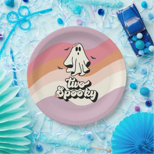 Groovy Ghost Retro Halloween Zwei Spooky Geburtsta Pappteller (Party)