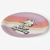 Groovy Ghost Retro Halloween Zwei Spooky Geburtsta Pappteller (Schrägansicht)