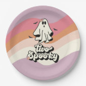 Groovy Ghost Retro Halloween Zwei Spooky Geburtsta Pappteller (Vorderseite)