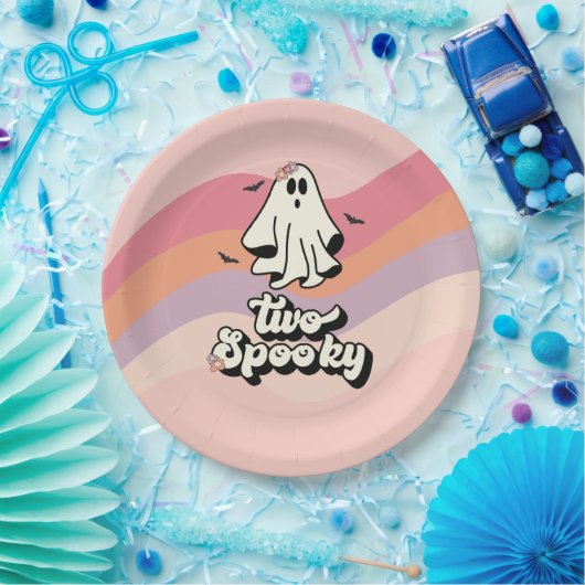 Groovy Ghost Retro Halloween Zwei Spooky Geburtsta Pappteller (Party)