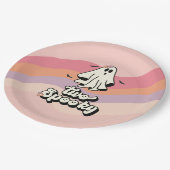 Groovy Ghost Retro Halloween Zwei Spooky Geburtsta Pappteller (Schrägansicht)