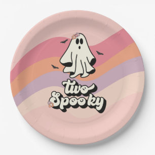 Groovy Ghost Retro Halloween Zwei Spooky Geburtsta Pappteller