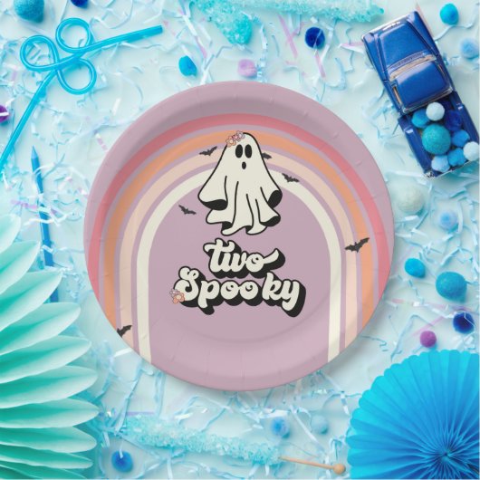 Groovy Ghost Retro Halloween Zwei Spooky Geburtsta Pappteller (Party)