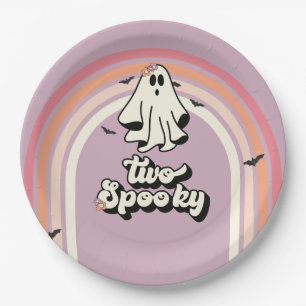 Groovy Ghost Retro Halloween Zwei Spooky Geburtsta Pappteller