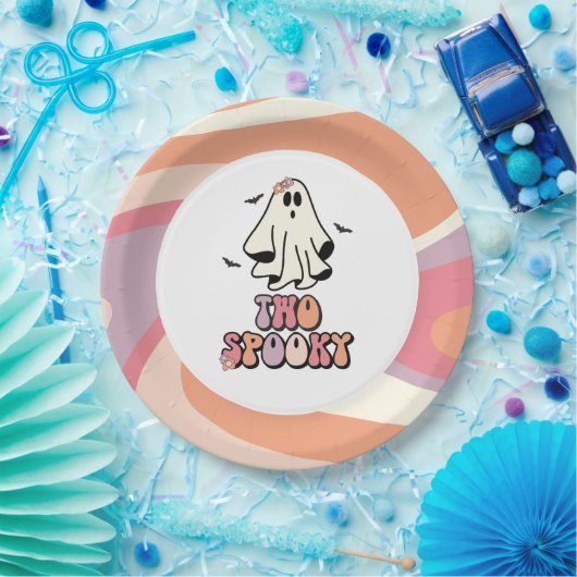 Groovy Ghost Retro Halloween Zwei Spooky Geburtsta Pappteller (Party)