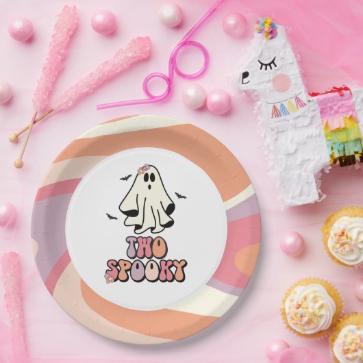 Groovy Ghost Retro Halloween Zwei Spooky Geburtsta Pappteller (Party)