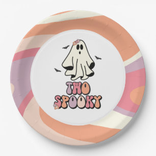 Groovy Ghost Retro Halloween Zwei Spooky Geburtsta Pappteller