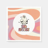 Groovy Ghost Retro Halloween Zwei Spooky Geburtsta Serviette (Vorderseite)