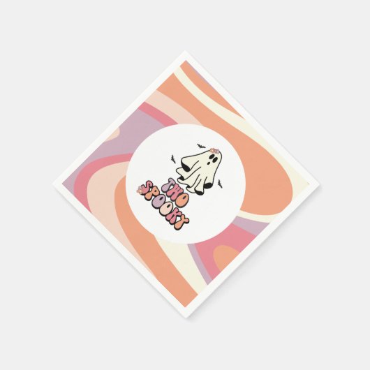 Groovy Ghost Retro Halloween Zwei Spooky Geburtsta Serviette (Ecke)