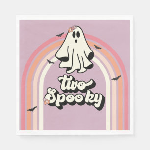Groovy Ghost Retro Halloween Zwei Spooky Geburtsta Serviette