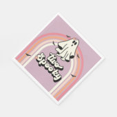 Groovy Ghost Retro Halloween Zwei Spooky Geburtsta Serviette (Ecke)