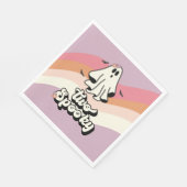 Groovy Ghost Retro Halloween Zwei Spooky Geburtsta Serviette (Ecke)