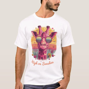 Groovy Giraffe Retro-Sonnen-Vibes Herren-T-Shirt T-Shirt