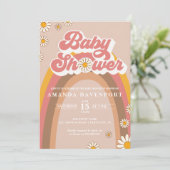 Groovy Girl Baby Shower Einladung (Stehend Vorderseite)