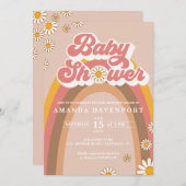 Groovy Girl Baby Shower Einladung (Vorne/Hinten)
