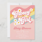 Groovy Girl Baby Shower Einladung (Vorderseite)
