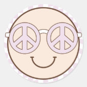 Groovy Girl Checkered Happy Face | Geburtstag Runder Aufkleber (Vorderseite)