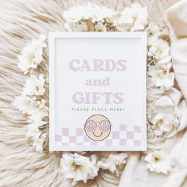 Groovy Girl Checkered Happy Face | Karten + Gesche Poster