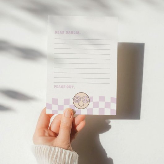 Groovy Girl Checkered Happy Face | Time Capsule Mitteilungskarte