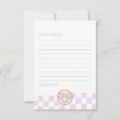 Groovy Girl Checkered Happy Face | Time Capsule Mitteilungskarte (Vorderseite)