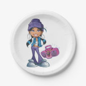 Groovy Girl mit Stereo Pappteller (Vorderseite)