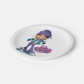 Groovy Girl mit Stereo Pappteller (Schrägansicht)