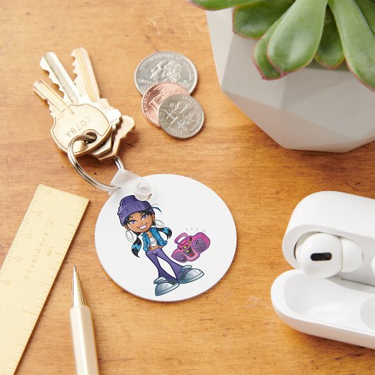 Groovy Girl mit Stereo Schlüsselanhänger