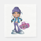 Groovy Girl mit Stereo Serviette (Vorderseite)