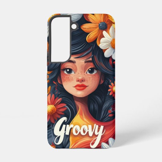 Groovy Girl Portrait Phone Case Samsung Galaxy Hülle (Rückseite)