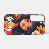 Groovy Girl Portrait Phone Case Samsung Galaxy Hülle (Rückseite (Horizontal))