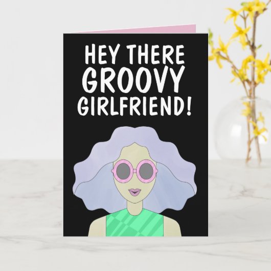 GROOVY GIRLFRIEND FREUND BESTE FREUNDIN MÄDCHEN GE KARTE (Gelbe Blume)