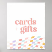 Groovy Girl's Checkered Retro Cards and Gifts Poster (Vorne)
