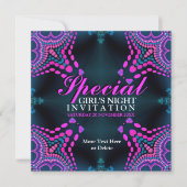 Groovy Girls Night Lila Hot Pink Party Einladung (Vorderseite)
