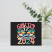 Groovy Girls Trip 2024 Summer Beach Postkarte (Stehend Vorderseite)