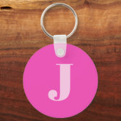 Groovy Girly 60er 70er Hot Pink Retro Blumenmuster Schlüsselanhänger (Rückseite)