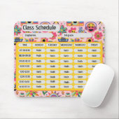 Groovy Girly Blume Pink 2024 Class Schedule Mousepad (Mit Mouse)