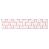 Groovy Girly Pink Psychedelic Checkerboard, Y2K Kurzer Tischläufer (Horizontal)