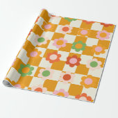 Groovy Girly Psychedelic Checkerboard, Y2K Geschenkpapier (Ungerollt)