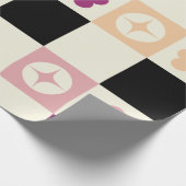 Groovy Girly Psychedelic Checkerboard, Y2K Wrappin Geschenkpapier (Ecke)