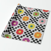 Groovy Girly Psychedelic Checkerboard, Y2K Wrappin Geschenkpapier (Ungerollt)