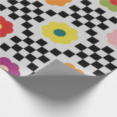 Groovy Girly Psychedelic Checkerboard, Y2K Wrappin Geschenkpapier (Ecke)