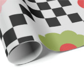 Groovy Girly Psychedelic Checkerboard, Y2K Wrappin Geschenkpapier (Rolleneckpunkt)