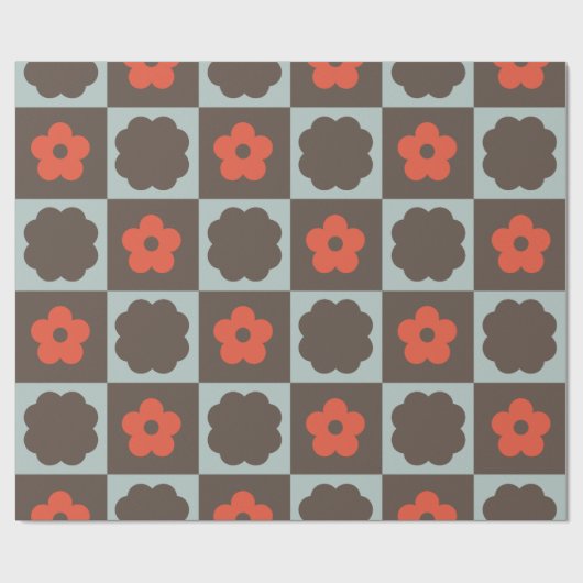 Groovy Girly Psychedelic Checkerboard, Y2K Wrappin Geschenkpapier (Flach)