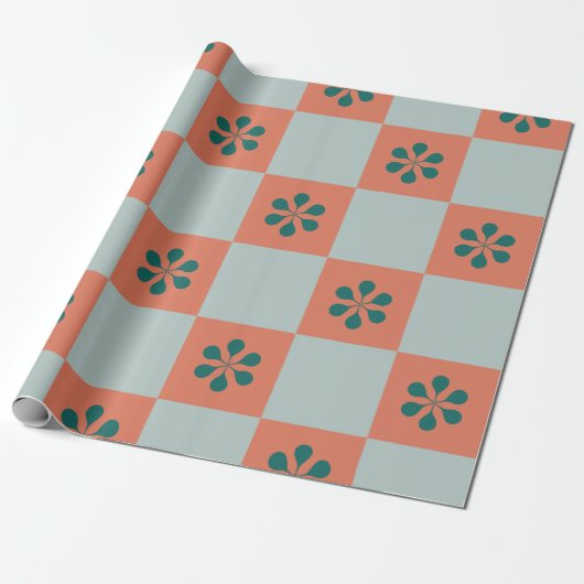 Groovy Girly Psychedelic Checkerboard, Y2K Wrappin Geschenkpapier (Ungerollt)