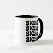 Groovy & Glam: Bichon Retro Wavy Text Mug Tasse (VorderseiteRechts)