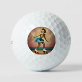 "Groovy Glide: Retro-Rhythmen auf Skate-Rädern" Golfball (Vorderseite)