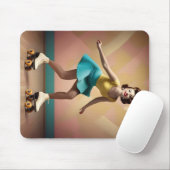 "Groovy Glide: Retro-Rhythmen auf Skate-Rädern" Mousepad (Mit Mouse)