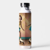 "Groovy Glide: Retro-Rhythmen auf Skate-Rädern" Trinkflasche (Links)